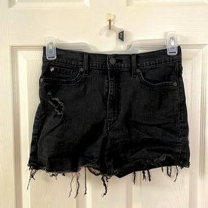 Levi’s Denizen Ripped High Rise Shorts
